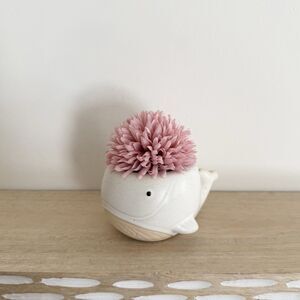 Handmade Faux Floral Pink Whale Arrangement Home Decor Accent